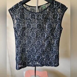 Eddie Bauer Black Floral Lace Blouse – Women’s Size S